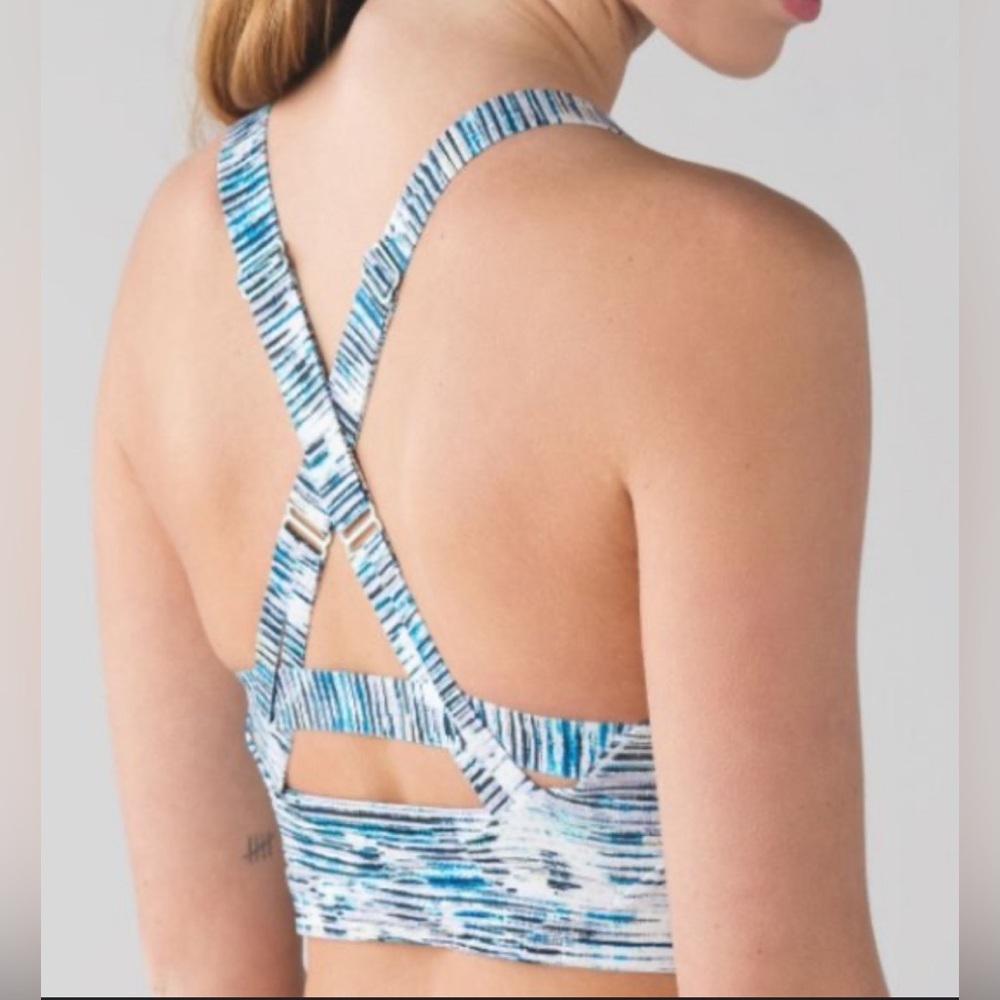 Lululemon Pure Practice Abstract Blue Sport Bra